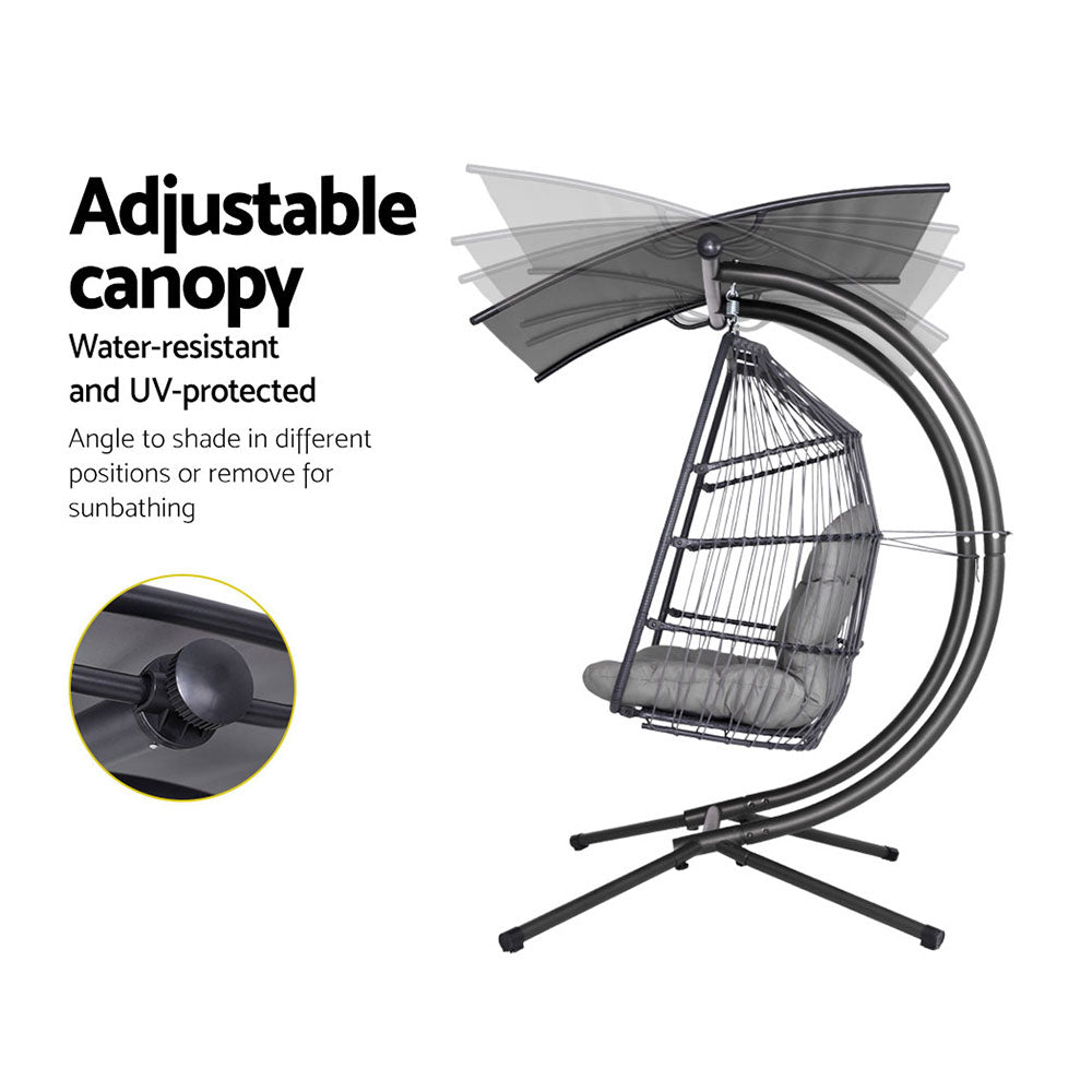 Armadale Luxury 2 Person Swing Egg Chair with Adjustable Canopy